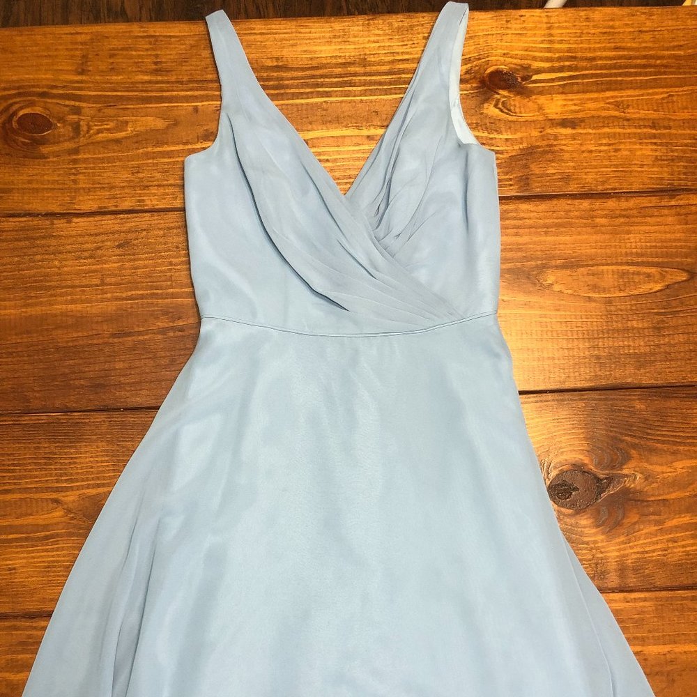 Alfred Angelo Short V-Neck Dress 7359S - Dressy Casual Bridesmaid Tank Top